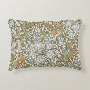 Almofada Decorativa William Morris Ouro Lily Blue Dourado Classic