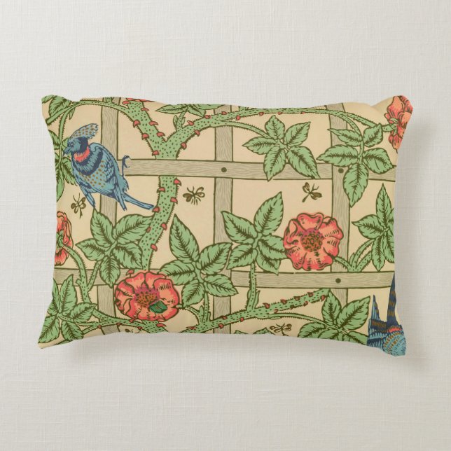 Almofada Decorativa William Morris Trellis Classic Wallpaper Design (Verso)