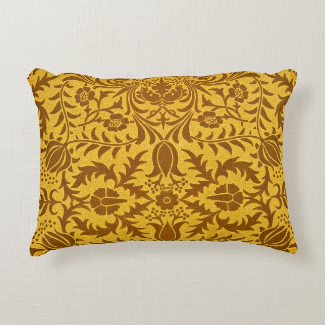 Almofada Decorativa William Morris - Vine Dourado, (Frente)