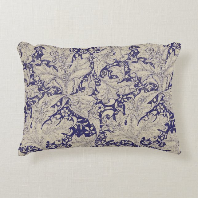 Almofada Decorativa William Morris Wallflower Blue damask (Frente)
