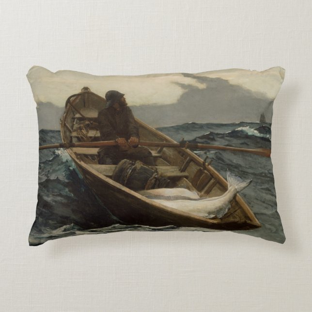 Almofada Decorativa Winslow Homer - O Aviso De Nevoeiro (Frente)