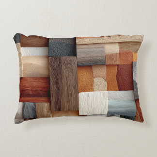 Almofada Decorativa Wood Block Art Accent Throw Pillow