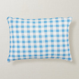 Almofada Decorativa Xadrez Azul Bebê