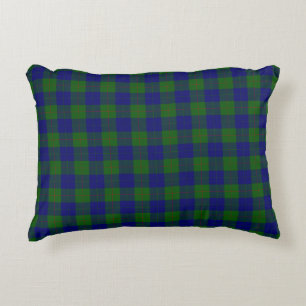 Almofada Decorativa Xadrez do verde azul do tartan do clã de Barclay