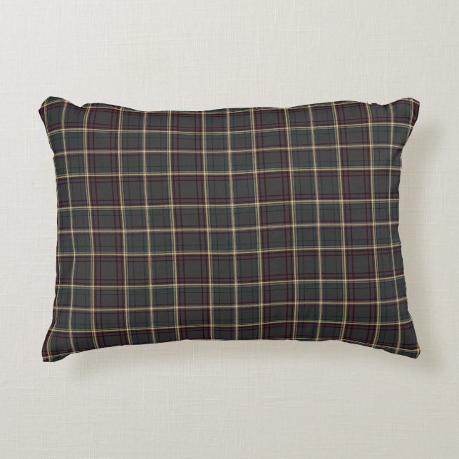 Almofada Decorativa Xadrez Escocês Cinza e Verde (Frente)