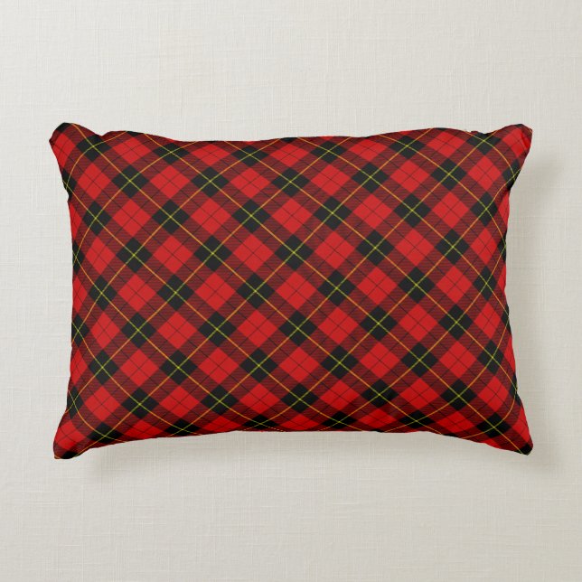 Almofada Decorativa Xadrez preto Wallace Tartan (Frente)