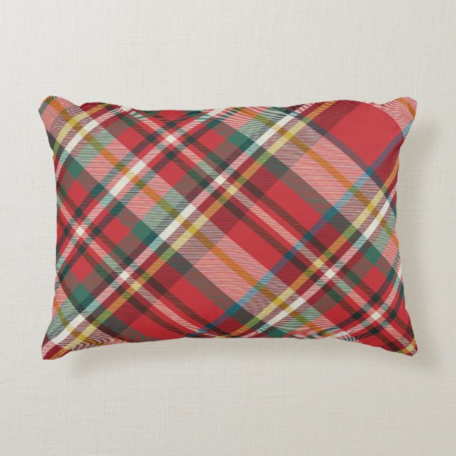 Almofada Decorativa Xadrez Red Check Elegante Farmhouse (Frente)