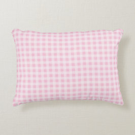Almofada Decorativa Xadrez Rosa Pastel