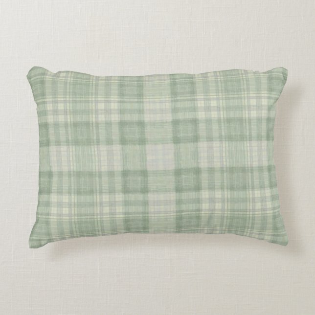 Almofada Decorativa Xadrez verde sage claro (Frente)