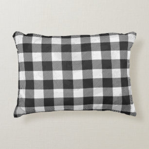 Almofada Decorativa Xadrez Verificada Preta E Branca