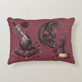 Almofada Decorativa Xadrez Xeque-Mate Dragão Gótico