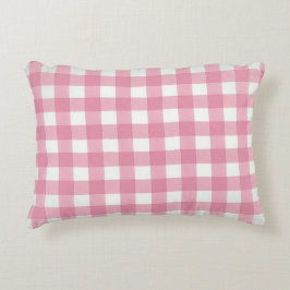 Almofada Decorativa Xadrezinho Rosa Branco Gingham Xadrez Sala Quarto