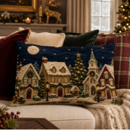 Almofada Decorativa Yarn Christmas Village 16x12 Accent Pillow