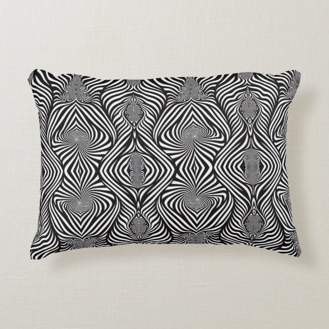 Almofada Decorativa Zebra Abstrato B&W Sherpa Blanket (Frente)
