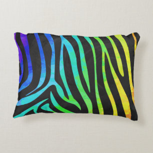 Almofada Decorativa Zebra Black e Rainbow Impressão