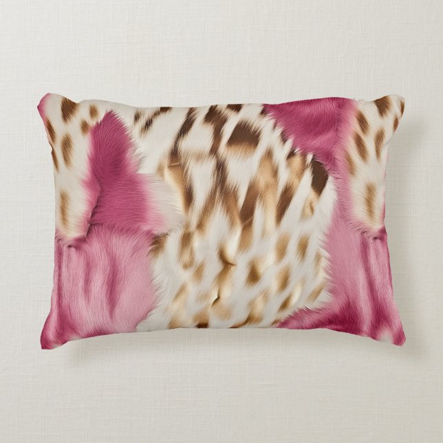 Almofada Decorativa Zebra Dourada Rosa na moda (Frente)