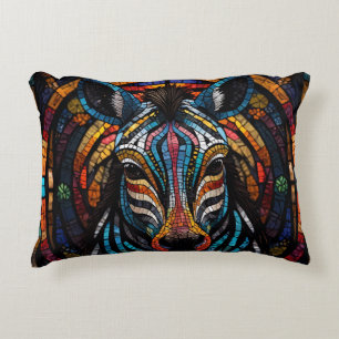 Almofada Decorativa Zebra Mosaica Vibrante