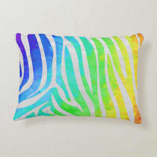 Almofada Decorativa Zebra Rainbow e White Impressão