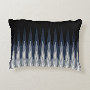 Almofada Decorativa Zig Zag Cinza branca preta Marinho azul bege