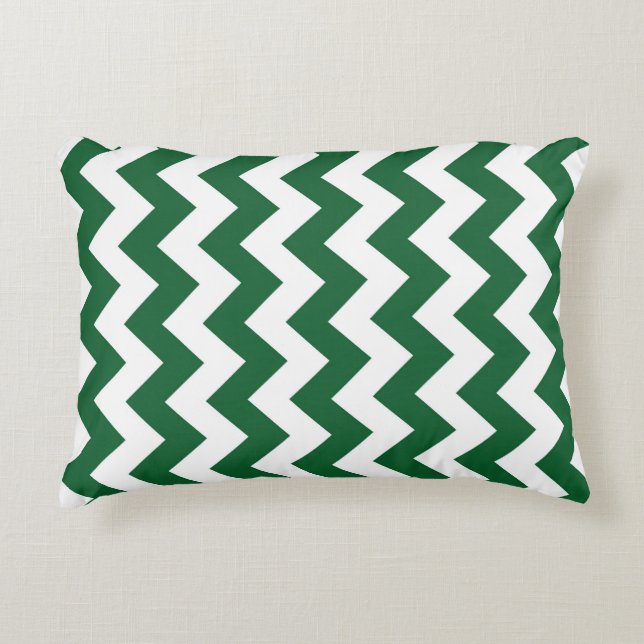 Almofada Decorativa Zigzag verde e branco (Frente)