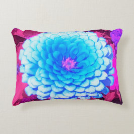 Almofada Decorativa Zinnia Azul bonito no Jardim de Verão Roxo