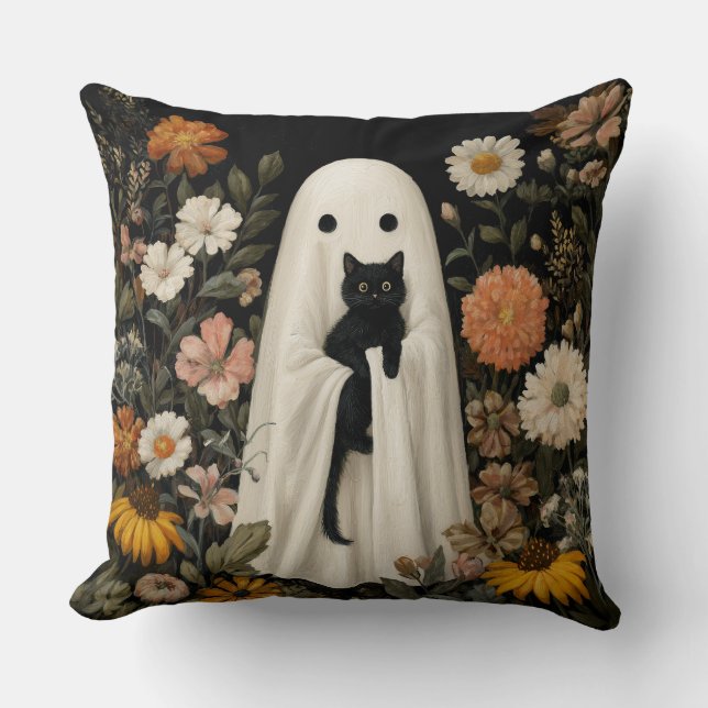 Almofada Decorative Boo Holding A Cat Throw Pillow (Frente)