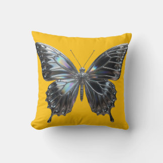Almofada Decorative cushion with elegant silver butterfly 