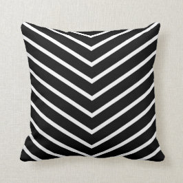 Almofada Decorativo de Stripes Chevron Pretas e Brancas