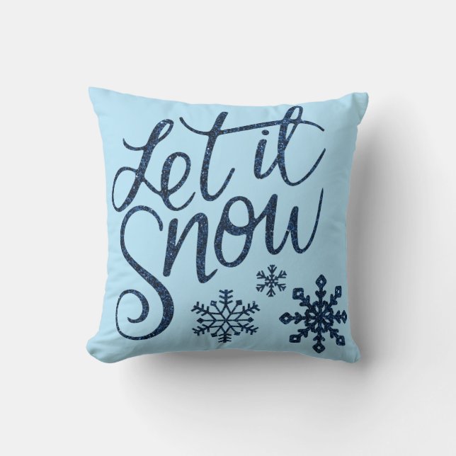 Almofada Decorativo Moderno Que Deixa Neve Floco de Neve (Frente)