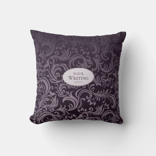 Almofada Deep Plum Damask Personalized (Frente)