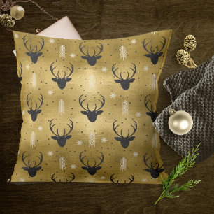 Almofada Deer Antlers Arrows Pattern V1 Dourado ID861