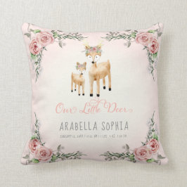 Almofada Deer Boho Baby Girl Info Watercolor Woodland