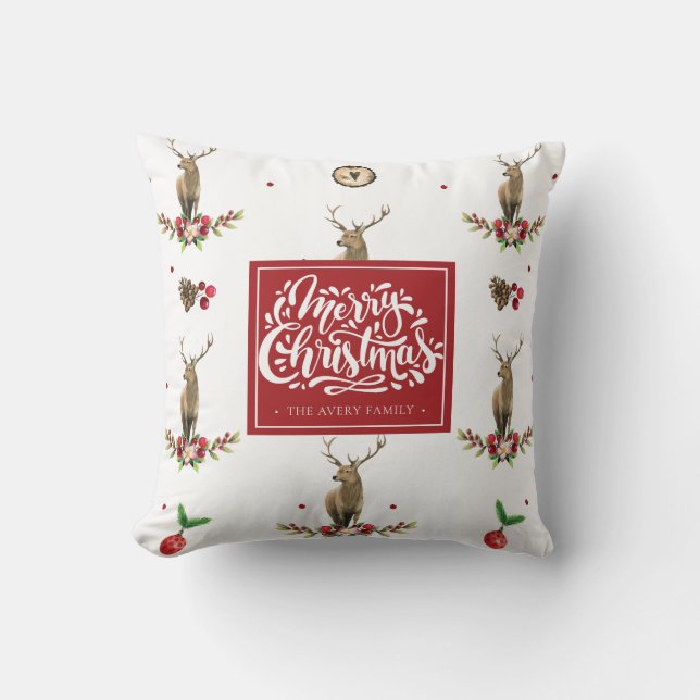 Almofada Deer Christmas idyll Personalizado (Frente)