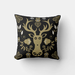 Almofada Deer de Arte Folclórica Moderna