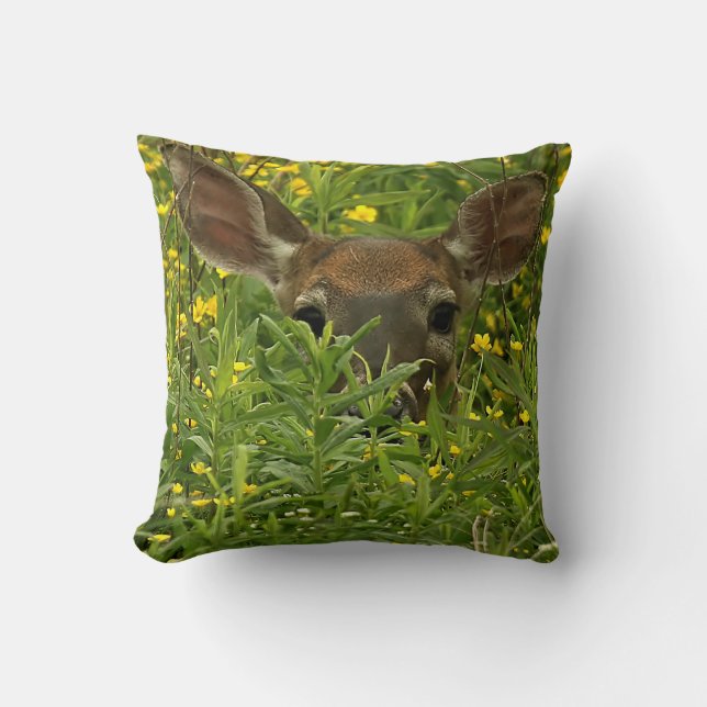 Almofada Deer Entre Travesseiro decorativo de Flores Selvag (Frente)