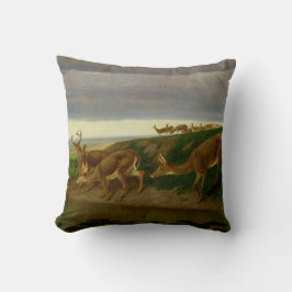 Almofada Deer on the Prairie (por William Holbrook Beard)