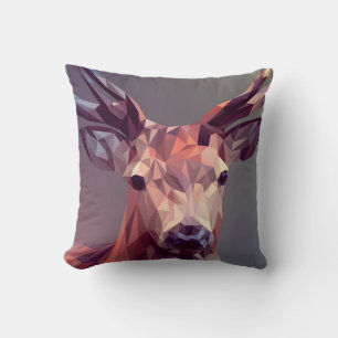 Almofada Deer Polygons Art Design Graphic Animal Stag Postc