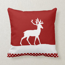 Almofada Deer Silhouette - Vermelho e Branco