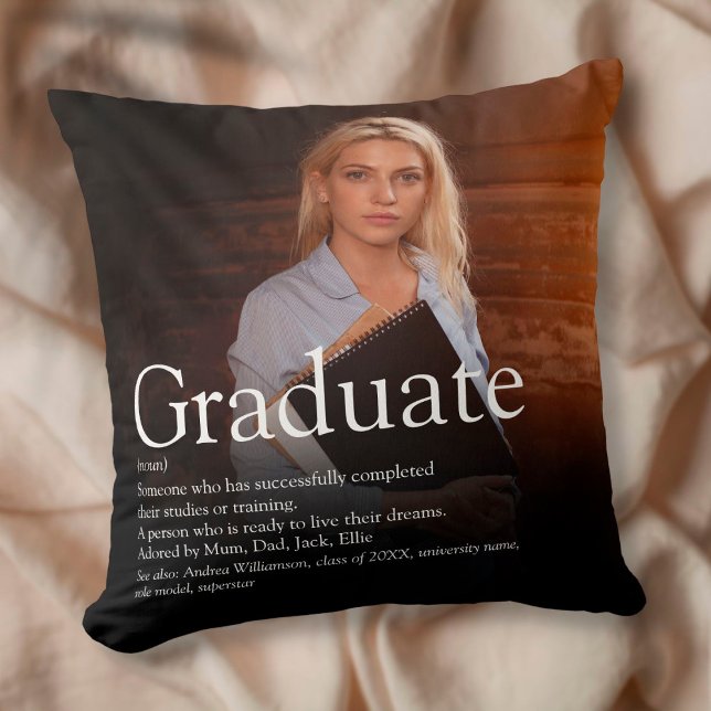 Almofada Definição de Graduado com Foto Personalizada (Criador carregado)