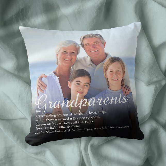 Almofada Definição dos Melhores Avós de Todos os Tempos (World's Best Ever Grandparents Definition Throw Pillow)