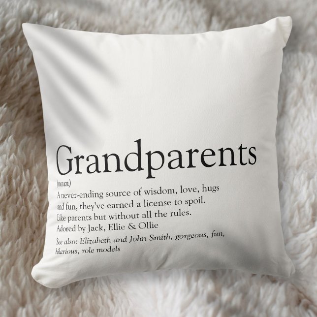 Almofada Definição dos Melhores Avós de Todos os Tempos do  (World's Best Ever Grandparents Definition Throw Pillow)