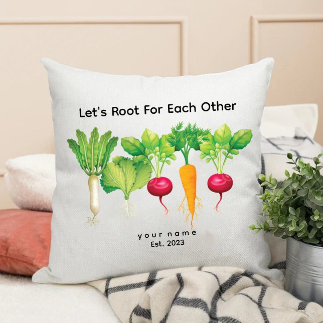 Almofada Deixa Raiz Um Para O Outro / Jardinagem De Pista (Lets Root For Each Other / Plant Lover Gardening Throw Pillow)