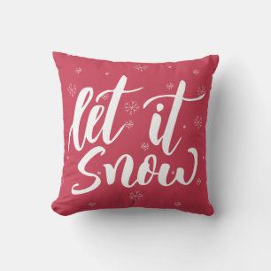 Almofada Deixar Neve Vermelho e Brancos Flocos de Neve Cali