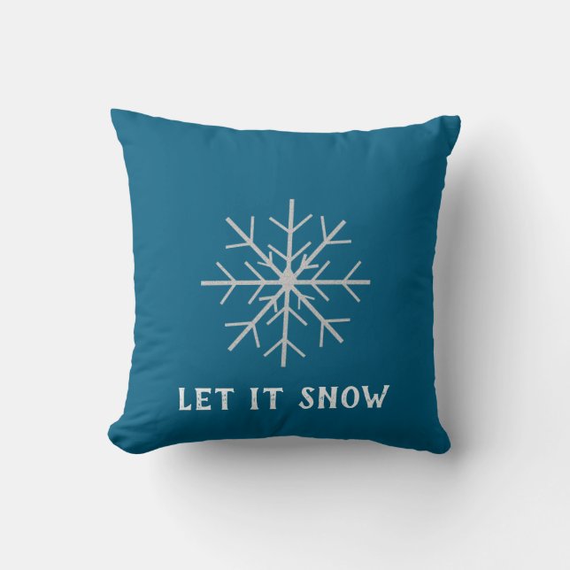 Almofada Deixe nevar, Floco de neve  (Frente)