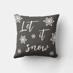Almofada Deixe-o nevar Cinza de Natal