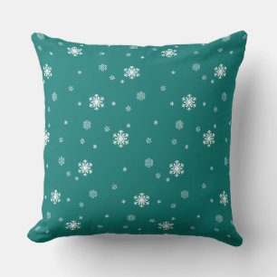 Almofada Deixe-o nevar, flocos de neve, padrão no chão, nev