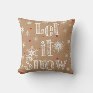 Almofada Deixe-o nevar no Travesseiro de papel Faux Kraft