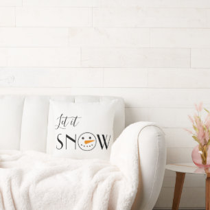 Almofada Deixe-o nevar Snowman Minimalista Moderno