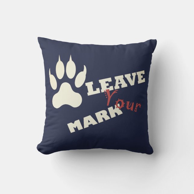 Almofada Deixe seu Travesseiro Mark Lion Paw Print Cushion (Frente)