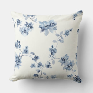 Almofada Dekokissen mit blauem Blumen-Print